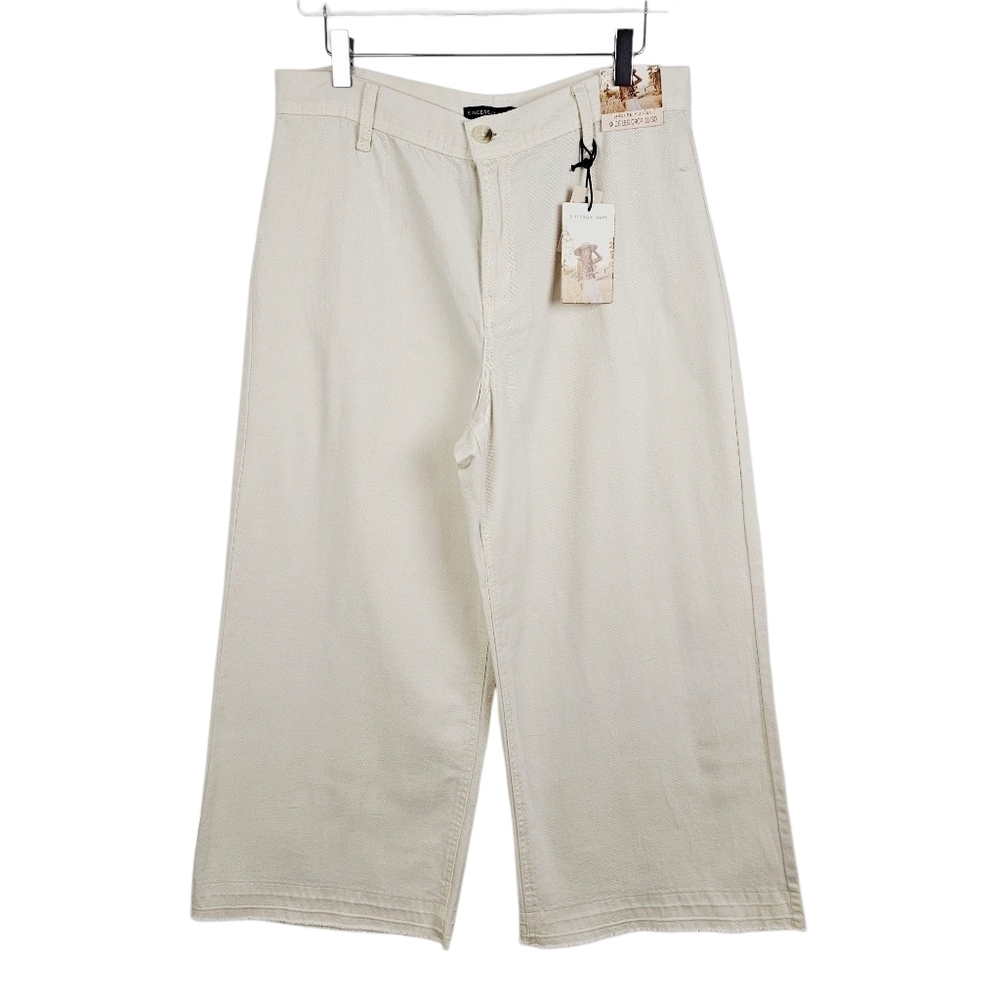 Sincerely Jules Wide Leg Crop Pants in Cream NWT